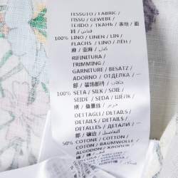 Pre Owned فستان غوتشي قصير غير متماثل الكتان بطبعة زهور متعددة الألوان مقاس صغير - سمول