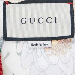 Pre Owned فستان غوتشي قصير غير متماثل الكتان بطبعة زهور متعددة الألوان مقاس صغير - سمول