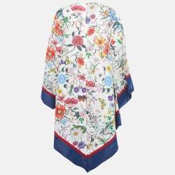 Pre Owned فستان غوتشي قصير غير متماثل الكتان بطبعة زهور متعددة الألوان مقاس صغير - سمول