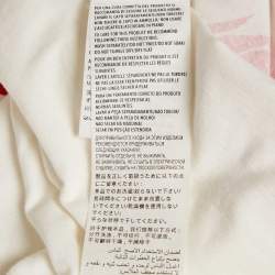 Pre Owned تي شيرت غوتشي قطن بطبعة غرافيك كريم فضفاض المقاس صغير - سمول