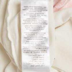 Pre Owned تي شيرت غوتشي قطن بطبعة غرافيك كريم فضفاض المقاس صغير - سمول