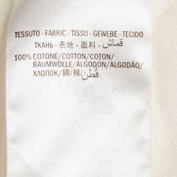 Pre Owned تي شيرت غوتشي قطن بطبعة غرافيك كريم فضفاض المقاس صغير - سمول