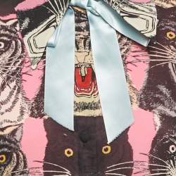 Pre Owned Gucci Multicolor Printed Silk Midi Dress S