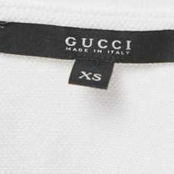 مملوكة مسبقًا Gucci White Cotton Pique Polo T-Shirt XS