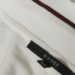 مملوكة مسبقًا Gucci White Cotton Pique Polo T-Shirt XS