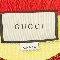 مملوكة مسبقًا Gucci Multicolor Striped Wool Big Cat Sequin Sweater L