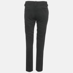 مملوكة مسبقًا بنطلون غوتشي قطن أسود بقصة ضيقة مقاس متوسط