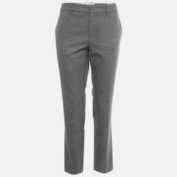 مملوكة مسبقًا Gucci Grey Wool Slim Fit Trousers M
