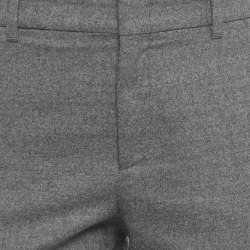 مملوكة مسبقًا Gucci Grey Wool Slim Fit Trousers M