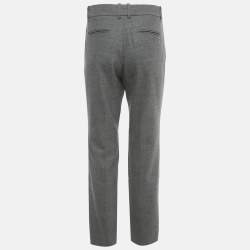 مملوكة مسبقًا Gucci Grey Wool Slim Fit Trousers M