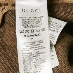 Pre Owned Gucci Brown GG Wool Cape M