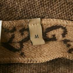 Pre Owned Gucci Brown GG Wool Cape M