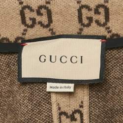 Pre Owned Gucci Brown GG Wool Cape M