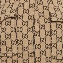 Pre Owned Gucci Brown GG Wool Cape M