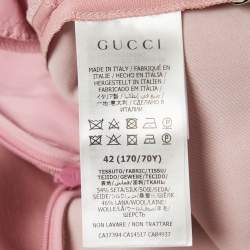 مملوكة مسبقًا بنطلون كولوت غوتشي مثني قماش كريب زهري مقاس متوسط (ميديوم)