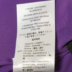 مملوكة مسبقًا فستان قميص غوتشي حافة مزينة ساتان دانتيل قطن بنفسجي مقاس صغير جداً (اكس سمول)