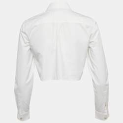 مملوكة مسبقًا Gucci White Cotton Long Sleeve Crop Shirt S
