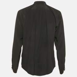 مملوكة مسبقًا Gucci Black Silk Ruffled Blouse M