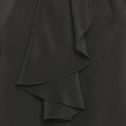 مملوكة مسبقًا Gucci Black Silk Ruffled Blouse M