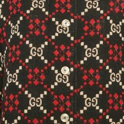 مملوكة مسبقًا Gucci Black GG Diamond Wool Cape Jacket M