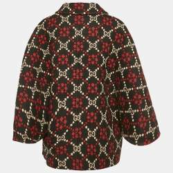 مملوكة مسبقًا Gucci Black GG Diamond Wool Cape Jacket M