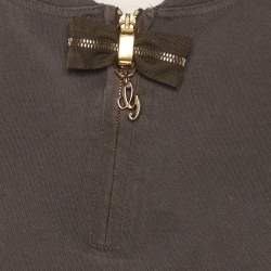 Pre Owned Gucci Grey Jersey Bow Full Sleeve T-Shirt L