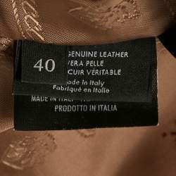 Pre Owned Gucci Brown Leather Double Breasted Trench Coat S