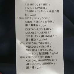 Pre Owned Gucci Blue/Red Striped Silk Web Detail Trousers M