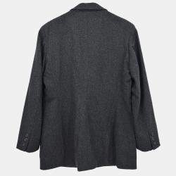 Pre Owned جاكيت غوتشي رمادي بزر واحد مقاس إيطالي 44