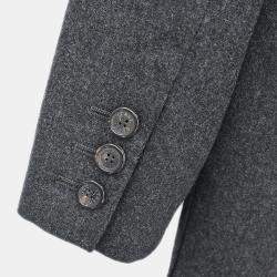 Pre Owned جاكيت غوتشي رمادي بزر واحد مقاس إيطالي 44