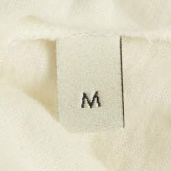 Pre Owned تي شيرت غوتشي قطن أبيض بطبعة ممزق مقاس متوسط 