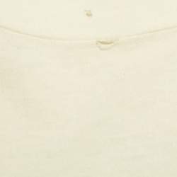 Pre Owned تي شيرت غوتشي قطن أبيض بطبعة ممزق مقاس متوسط 