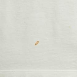 Pre Owned تي شيرت غوتشي قطن أبيض بطبعة ممزق مقاس متوسط 