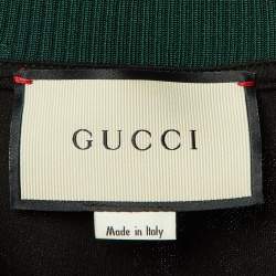 Pre Owned Gucci Black Floral Embroidered Technical Jersey Turtle Neck Dress M