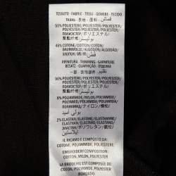 Pre Owned Gucci Black Floral Embroidered Technical Jersey Turtle Neck Dress M