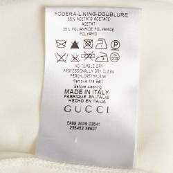 Pre Owned Gucci Blue & White Jersey Pleated Strapless Mini Dress S