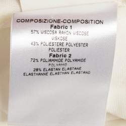 Pre Owned Gucci Blue & White Jersey Pleated Strapless Mini Dress S