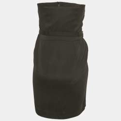 مملوكة مسبقًا فستان غوتشي قصير بلا حمالات مزيج حرير أسود صغير (سمول)