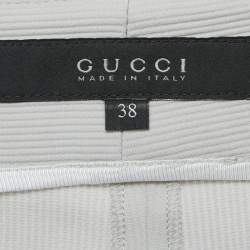 Pre Owned تنورة غوتشي قصير كوردروي رمادي فاتح مقاس صغير (سمول)