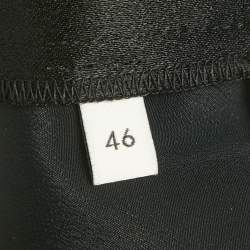 مملوكة مسبقًا بنطلون غوتشي حرير أسود خصر مطاطي مقاس كبير (لارج)