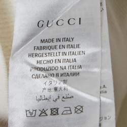 Pre Owned سويت شيرت غوتشي قطن أبيض مطرز تنس مقاس صغير (سمول)