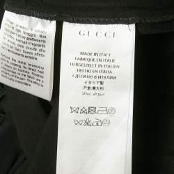 Pre Owned بناطيل غوتشي سوداء بتفاصيل GG كريب متسعة كبيرة