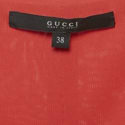 Pre Owned فستان غوتشي ميني جيرسي أحمر بحزام صغير (سمول)