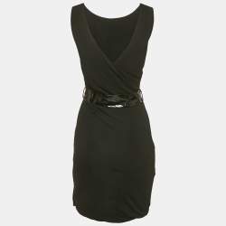 مملوكة مسبقًا Gucci Black Jersey Belted Mini Dress S