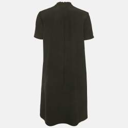 Pre Owned Gucci Black Crepe Shift Tie-Up Dress M