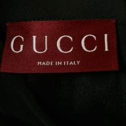 Pre Owned Gucci Black Crepe Shift Tie-Up Dress M