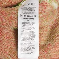 Pre Owned Gucci x Adidas Green Monogram Textured Knit Cardigan XS