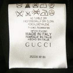 مملوكة مسبقًا توب غوتشي كتان أسود كتف واحد متدلي مقاس صغير (سمول)