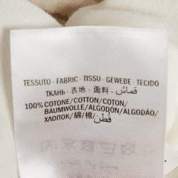 مملوكة مسبقًا تي شيرت غوتشي قطن أبيض بطبعة ممزق مقاس متوسط 