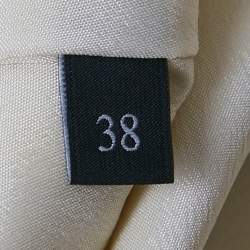 Pre Owned تنورة غوتشي ساتان قشدية بكسرات قصيرة مقاس صغير (سمول)